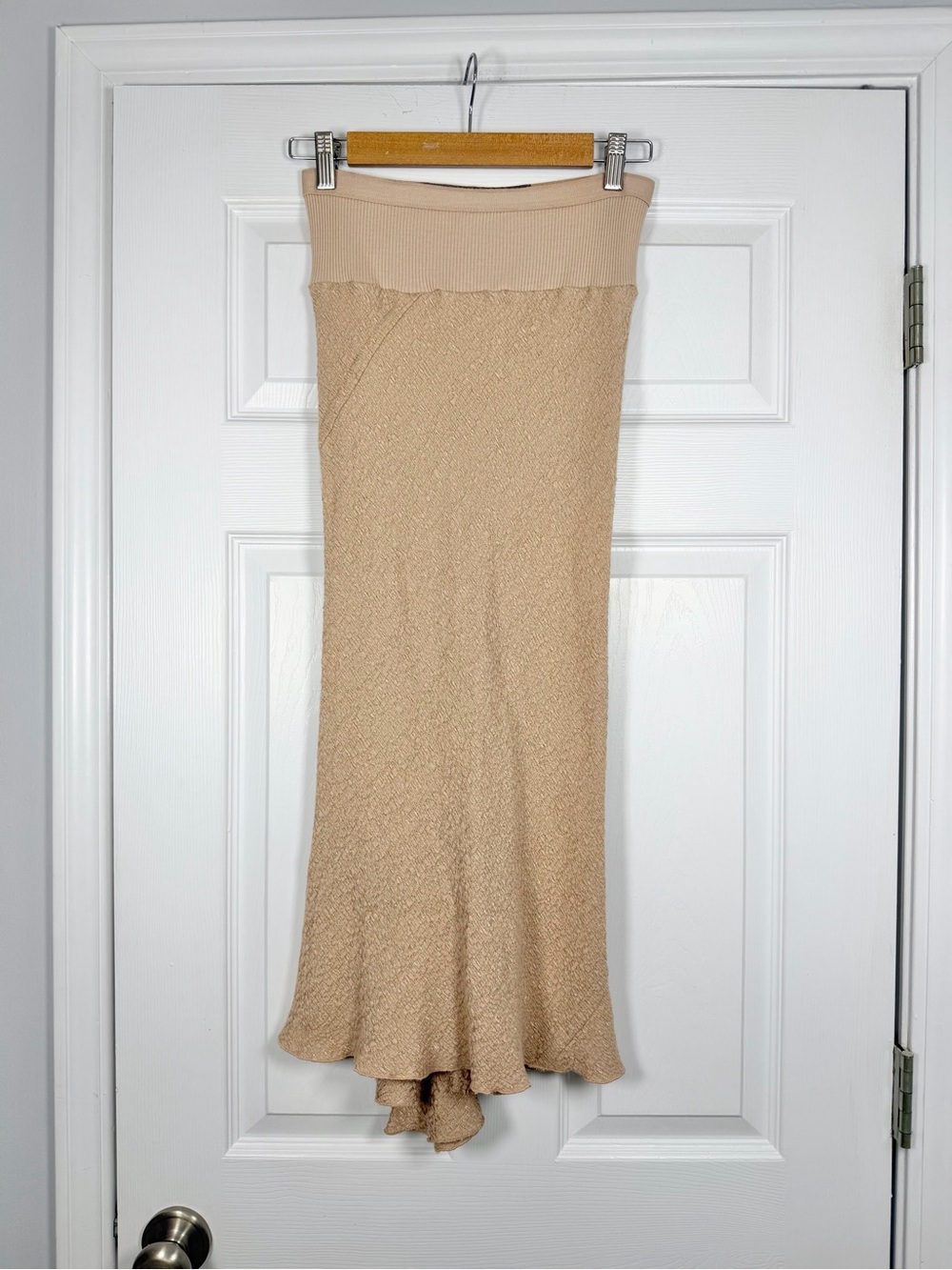 RICK OWENS Size S • Tan Midi Bodycon Skirt.